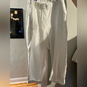 Pure J. Jill Linen Capri Pants with Pockets & Adjustable waistband